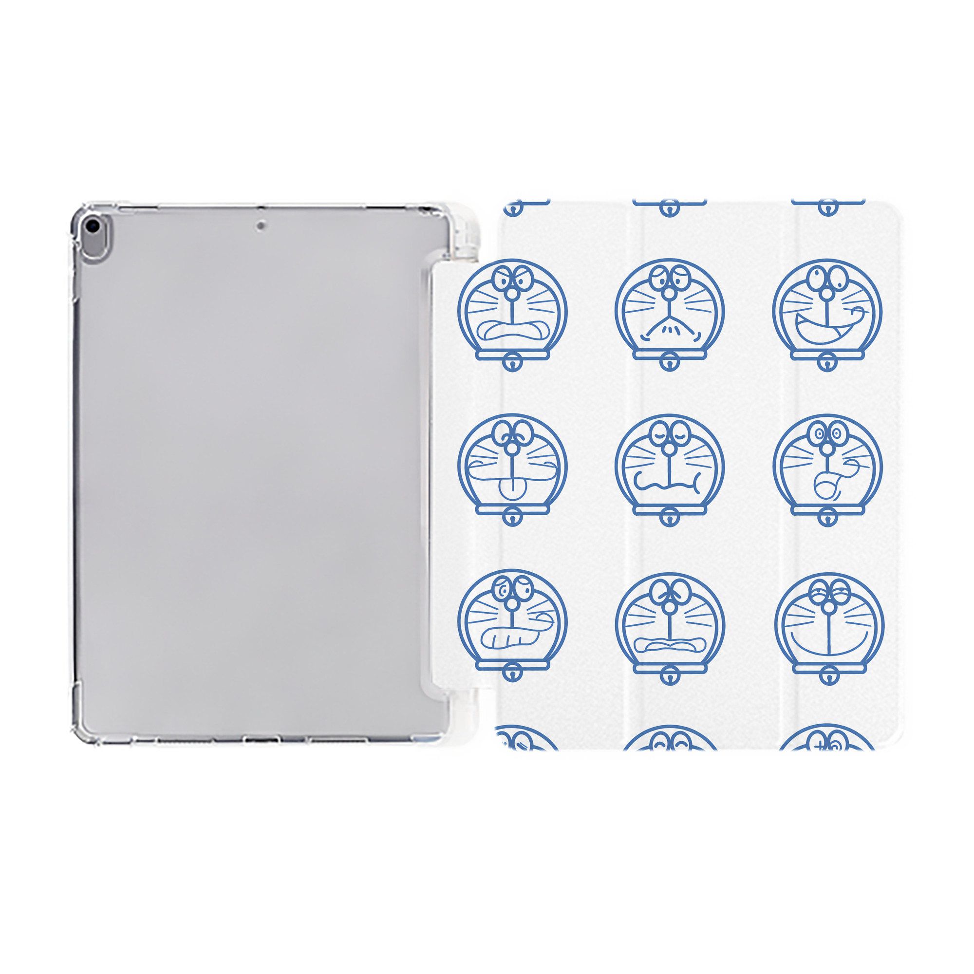 （画像用） ドラえもん Doraemon IPad ケース ペン収納付き 三つ折りスタンド PUレザー×シリコン 対応機種9.5/10.5/10.9インチ